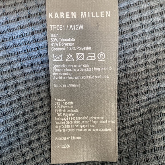 Karen Millen cross front, woven look sheer sleeveless blouse - Picture 9 of 9